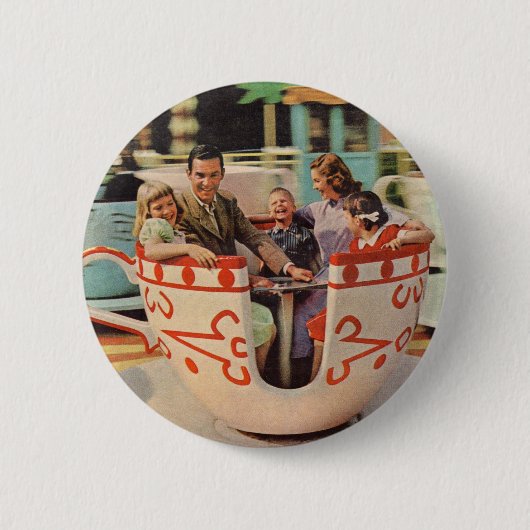 Badge Rond 5 Cm course de thé au parc d'attractions (Devant)