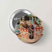 Badge Rond 5 Cm course de thé au parc d'attractions (Devant & derrière)