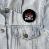 Badge Rond 5 Cm Course vintage de chevaux (En situation)