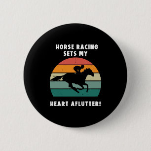 Badge Rond 5 Cm Courses de chevaux