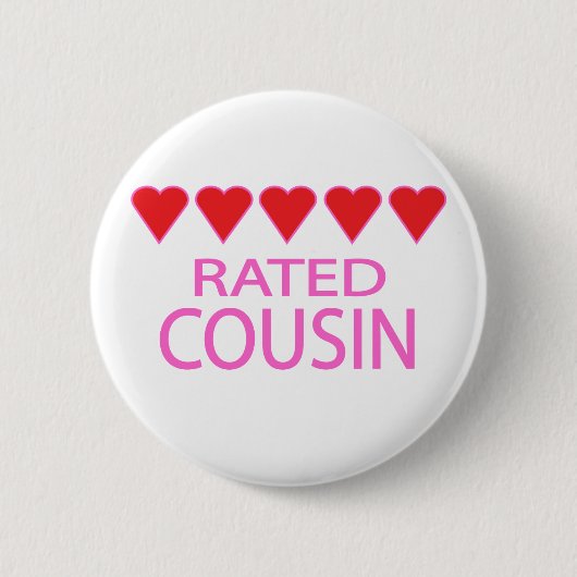 Badge Rond 5 Cm Cousin à cœur quintuple (Devant)