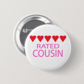 Badge Rond 5 Cm Cousin à cœur quintuple (Devant & derrière)