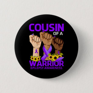 Badge Rond 5 Cm Cousin À La Main D'Un Guerrier Epilepsie Sensibili