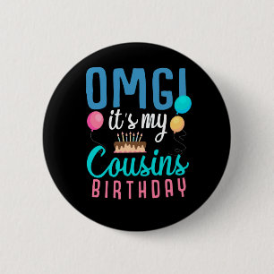 Badge Rond 5 Cm Cousin Anniversaire Gâteau Amusant Ballons Garço