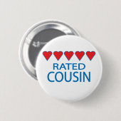 Badge Rond 5 Cm Cousin aux cinq coeurs (Devant & derrière)