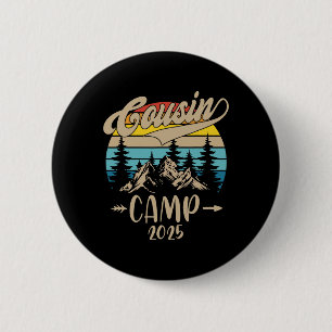Badge Rond 5 Cm Cousin Camp 2025 Vacances familiales Camping d'été