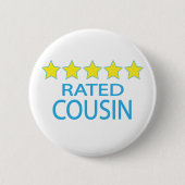 Badge Rond 5 Cm Cousin cinq étoiles (Devant)