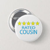 Badge Rond 5 Cm Cousin cinq étoiles (Devant & derrière)
