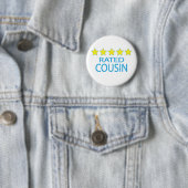 Badge Rond 5 Cm Cousin cinq étoiles (En situation)