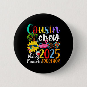 Badge Rond 5 Cm Cousin Crew 2025 Summer Vacation Beach Voyage en f