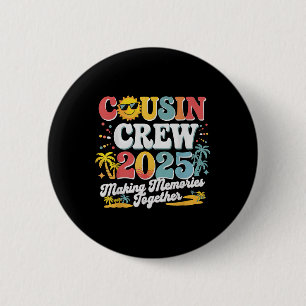 Badge Rond 5 Cm Cousin Crew 2025 Summer Vacation Beach Voyage en f