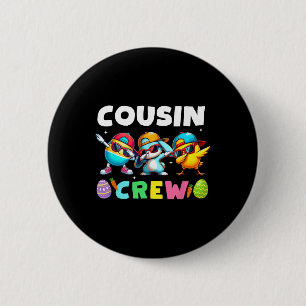 Badge Rond 5 Cm Cousin Crew Bunny Famille de lapins de Pâques jume