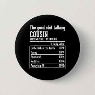 Badge Rond 5 Cm Cousin Crew Faits nutritionnels La Co-parlant qui 