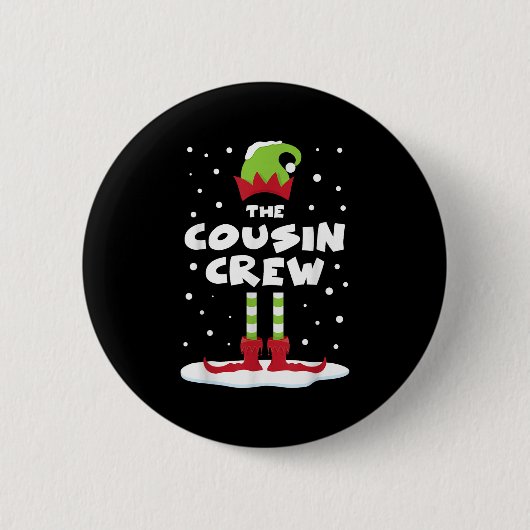 Badge Rond 5 Cm Cousin Crew Matching Group Famille Vacances Noël C (Devant)