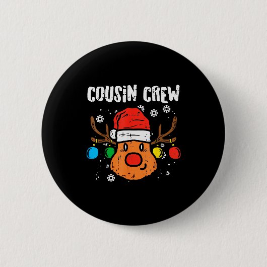 Badge Rond 5 Cm Cousin Crew Xmas Pjs Matching Christmas Pajamas Fo (Devant)