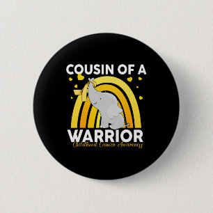 Badge Rond 5 Cm Cousin éléphant d'un guerrier Enfance Cancer sensi
