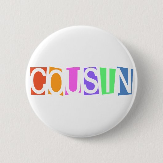 Badge Rond 5 Cm Cousin rétro (Devant)