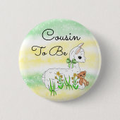 Badge Rond 5 Cm Cousin To Be Llama with Teddy Bear (Devant)