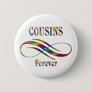 Badge Rond 5 Cm Cousins pour toujours