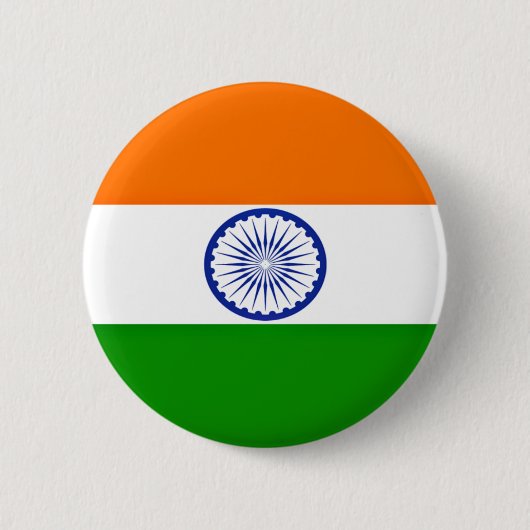 Badge Rond 5 Cm Coût bas ! Drapeau de l'Inde (Devant)