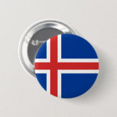 Badge Rond 5 Cm Coût bas ! Drapeau de l'Islande (Devant & derrière)