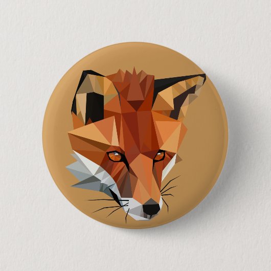 Badge Rond 5 Cm Coutume de Fox de polygone (Devant)