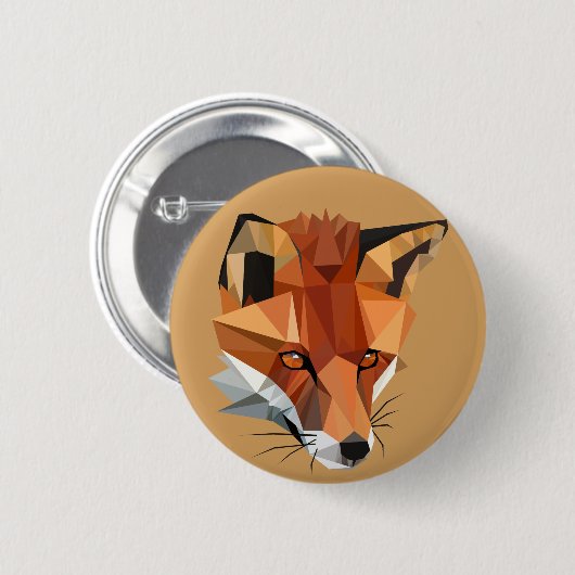 Badge Rond 5 Cm Coutume de Fox de polygone (Devant & derrière)