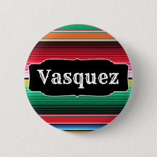 Badge Rond 5 Cm Couverture mexicaine de Serape d'Espagnol fait sur