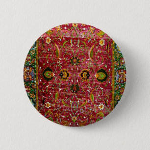 Badge Rond 5 Cm Couverture orientale en rouge et le vert