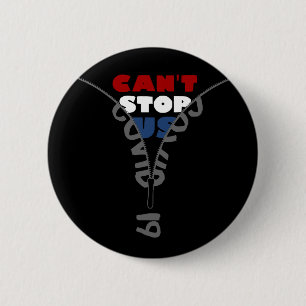Badge Rond 5 Cm COVID-19 Cant Stop US rouge blanc et bleu