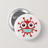 Badge Rond 5 Cm Covid 19 Coronavirus (Devant & derrière)