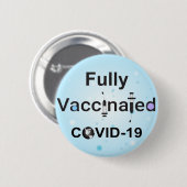 Badge Rond 5 Cm COVID-19 entièrement vacciné (Devant & derrière)