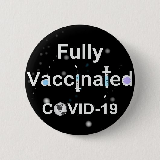 Badge Rond 5 Cm COVID-19 entièrement vacciné (Devant)