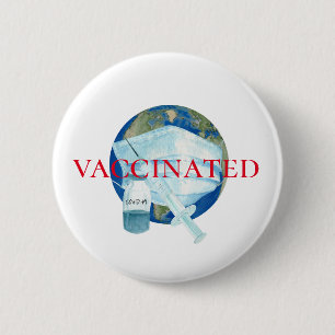 Badge Rond 5 Cm Covid-19 Monde J'ai été vacciné