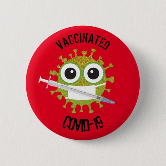 Badge Rond 5 Cm COVID-19 vacciné (Devant)