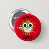 Badge Rond 5 Cm COVID-19 vacciné (Devant & derrière)