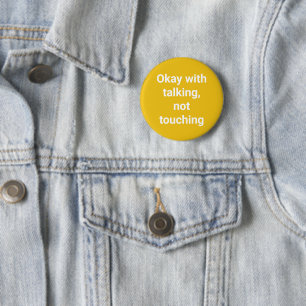Badge Rond 5 Cm Covid Social Distcing Color Coded Yellow Pin