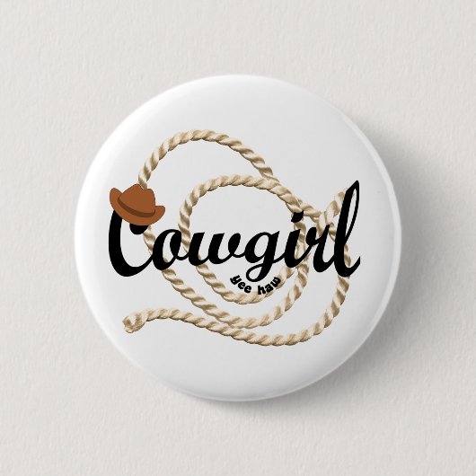 Badge Rond 5 Cm Cow-girl (Devant)