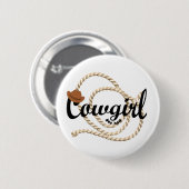 Badge Rond 5 Cm Cow-girl (Devant & derrière)