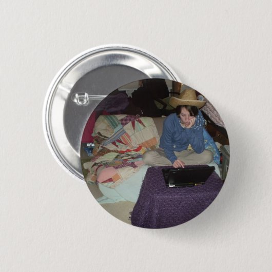 Badge Rond 5 Cm Cow-girl électronique (Devant & derrière)