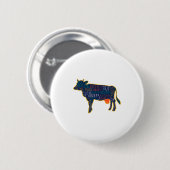 Badge Rond 5 Cm Cow Silhouette Tygraphy Phrases Heifer Fun Chris (Devant & derrière)