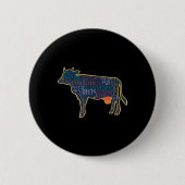 Badge Rond 5 Cm Cow Silhouette Tygraphy Phrases Heifer Fun Chris T (Devant)