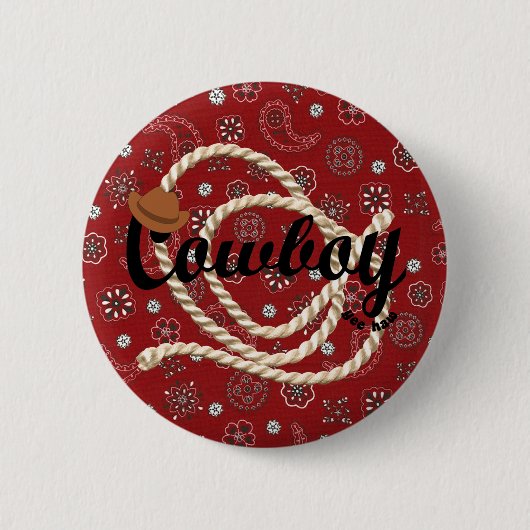 Badge Rond 5 Cm Cowboy (Devant)