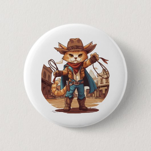Badge Rond 5 Cm Cowboy (Devant)