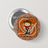 Badge Rond 5 Cm Cowboy (Devant & derrière)