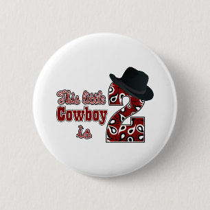 Badge Rond 5 Cm Cowboy 2e anniversaire