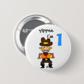 Badge Rond 5 Cm Cowboy de 1 an (Devant & derrière)