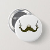 Badge Rond 5 Cm Cowboy de moustache (Devant & derrière)