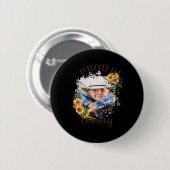 Badge Rond 5 Cm Cowboy Photo Text Sunflower Accent T Shirt (Devant & derrière)