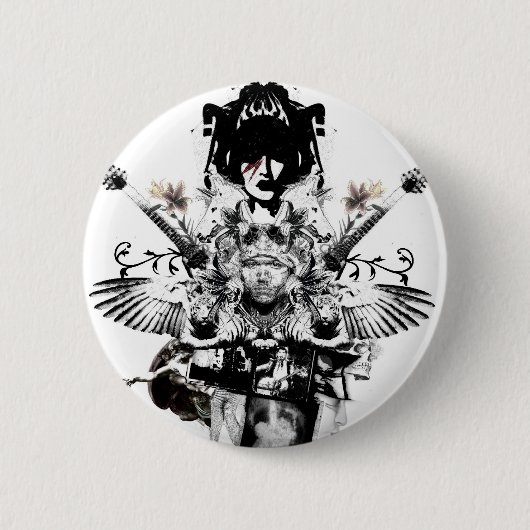 Badge Rond 5 Cm Cowboy urbain - rockstar - bouton (Devant)